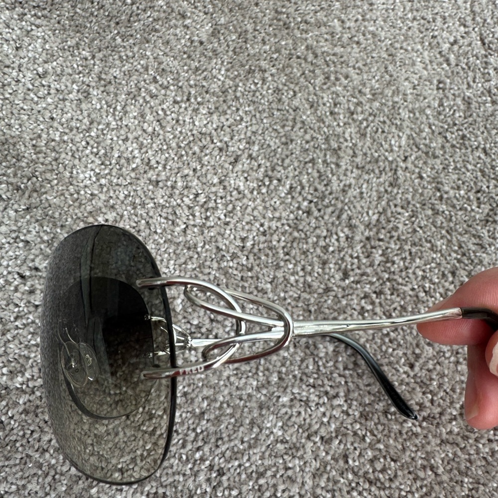 French handmade Fred sunglasses women’s silver arm gradient shield lenses NEW - Picture 7 of 12